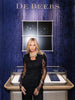 Women's Black Lace-Patchwork Blazer with a Deep V-Neck and Long Sleeves