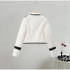 Women's Cropped Napoleon Blazer with Frog Closures and Patchwork Panels