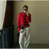 Women's Cropped Napoleon Blazer with Frog Closures and Patchwork Panels