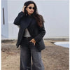 Women's Tailored Blazer Coat with a Single-Button Front in Dark Gray Brown Black or Beige