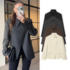 Women's Tailored Blazer Coat with a Single-Button Front in Dark Gray Brown Black or Beige