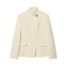 Women's Tailored Blazer Coat with a Single-Button Front in Dark Gray Brown Black or Beige