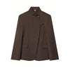 Women's Tailored Blazer Coat with a Single-Button Front in Dark Gray Brown Black or Beige