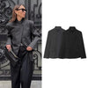 Women's Tailored Blazer Coat with a Single-Button Front in Dark Gray Brown Black or Beige