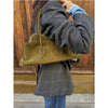 Women's Gray Plaid Blazer with a Stand Collar and Asymmetrical Pockets