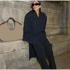 Women's Striped Double-Breasted Blazer with Notched Lapels and Long Sleeves
