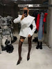 Women's Solid Waist Cinching Blazer Short Chic Wide Shoulder Split Sleeves Single Breated Spring Street Wear