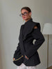 Women's Solid Waist Cinching Blazer Short Chic Wide Shoulder Split Sleeves Single Breated Spring Street Wear