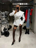 Women's Solid Waist Cinching Blazer Short Chic Wide Shoulder Split Sleeves Single Breated Spring Street Wear