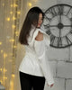 Women's Solid Waist Cinching Blazer Short Chic Wide Shoulder Split Sleeves Single Breated Spring Street Wear