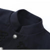 Women's Navy Napoleon Blazer Jacket with Braided Trim and Shoulder Pads