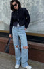 Women's Navy Napoleon Blazer Jacket with Braided Trim and Shoulder Pads