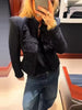 Women's Navy Napoleon Blazer Jacket with Braided Trim and Shoulder Pads