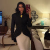 Women's Mermaid Hem Blazer 's Single Breasted Full Sleeve Slim Spring Elegant Commute Streetwear