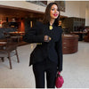 Women's Mermaid Hem Blazer 's Single Breasted Full Sleeve Slim Spring Elegant Commute Streetwear