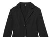 Women's Black Single-Breasted Blazer with a Lace-Trim Hem