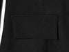 Women's Black Single-Breasted Blazer with a Lace-Trim Hem