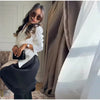 Women's V-Neck Blazer with Pleated Waist and Lace-Up Detail
