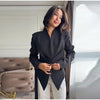 Women's V-Neck Blazer with Pleated Waist and Lace-Up Detail