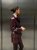 Women's Glossy Faux-Leather Blazer with a Double-Breasted Front in Red or Green