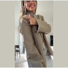Women's Striped Stand-Neck Blazer with Shoulder Pads Pockets and a Single-Button Front