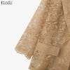 Women's ZANZEA Lace Blazer Summer Spring 3 4 Sleeve Blazer OL Work Tops See-through Blazer Oversize Party Suits