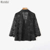 Women's ZANZEA Lace Blazer Summer Spring 3 4 Sleeve Blazer OL Work Tops See-through Blazer Oversize Party Suits
