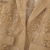 Women's ZANZEA Lace Blazer Summer Spring 3 4 Sleeve Blazer OL Work Tops See-through Blazer Oversize Party Suits