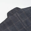 Women's Gray Plaid Stand-Collar Blazer Jacket with Long Sleeves
