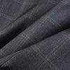Women's Gray Plaid Stand-Collar Blazer Jacket with Long Sleeves