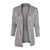 Women's Sequin Blazer with a Shimmering Finish and Long Sleeves