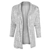 Women's Sequin Blazer with a Shimmering Finish and Long Sleeves
