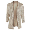 Women's Sequin Blazer with a Shimmering Finish and Long Sleeves