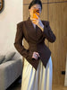 Women's Single-Breasted Blazer with a Cinched Waist and Asymmetric Hem