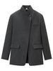 Women's Asymmetrical Blazer with a Single-Button Front in Plaid or Solid Colors