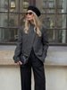 Women's Asymmetrical Blazer with a Single-Button Front in Plaid or Solid Colors