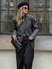 Women's Asymmetrical Blazer with a Single-Button Front in Plaid or Solid Colors