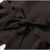 Women's Asymmetrical V-Neck Blazer with Lace-Up Detail and Long Sleeves