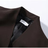 Women's Asymmetrical V-Neck Blazer with Lace-Up Detail and Long Sleeves