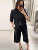 Women's Cropped Asymmetrical Blazer with a Stand Collar and Short Sleeves