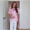 Women's Cropped Asymmetrical Blazer with a Stand Collar and Short Sleeves