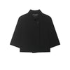 Women's Cropped Asymmetrical Blazer with a Stand Collar and Short Sleeves