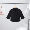 Women's Cropped Asymmetrical Blazer with a Stand Collar and Short Sleeves