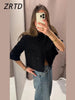 Women's Cropped Asymmetrical Blazer with a Stand Collar and Short Sleeves