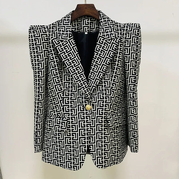 Women's Blazer with Single-Button Closure