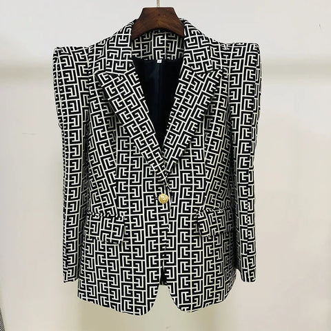 Women's Blazer with Single-Button Closure