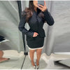 Women's Elegant Waist Cinching Blazer White V-neck Single Bresated Buttons Slim Suit Street Outwear