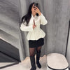 Women's Elegant Waist Cinching Blazer White V-neck Single Bresated Buttons Slim Suit Street Outwear