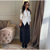 Women's Elegant Waist Cinching Blazer White V-neck Single Bresated Buttons Slim Suit Street Outwear
