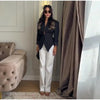Women's Elegant Waist Cinching Blazer White V-neck Single Bresated Buttons Slim Suit Street Outwear